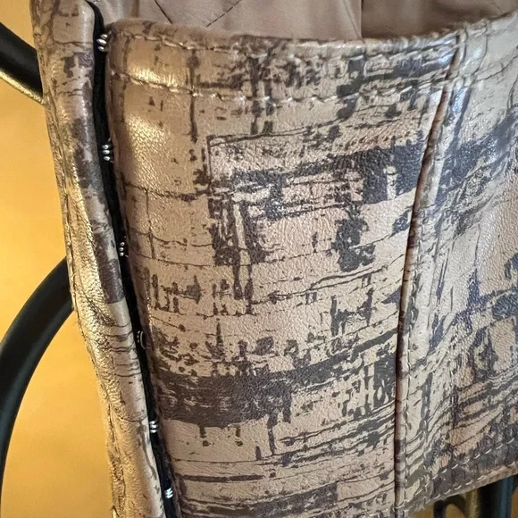 🎉HP🎉 DIANE VON FURSTENBERG DVF Runway Collection Cork Print Leather Bustier - Picture 5 of 7